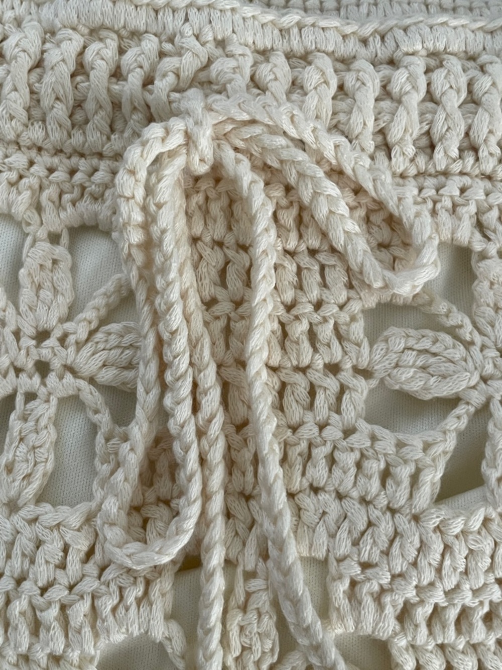 Mable Crochet Set—Top and Skirt. Floral. Cream. Small. - Picture 11 of 14